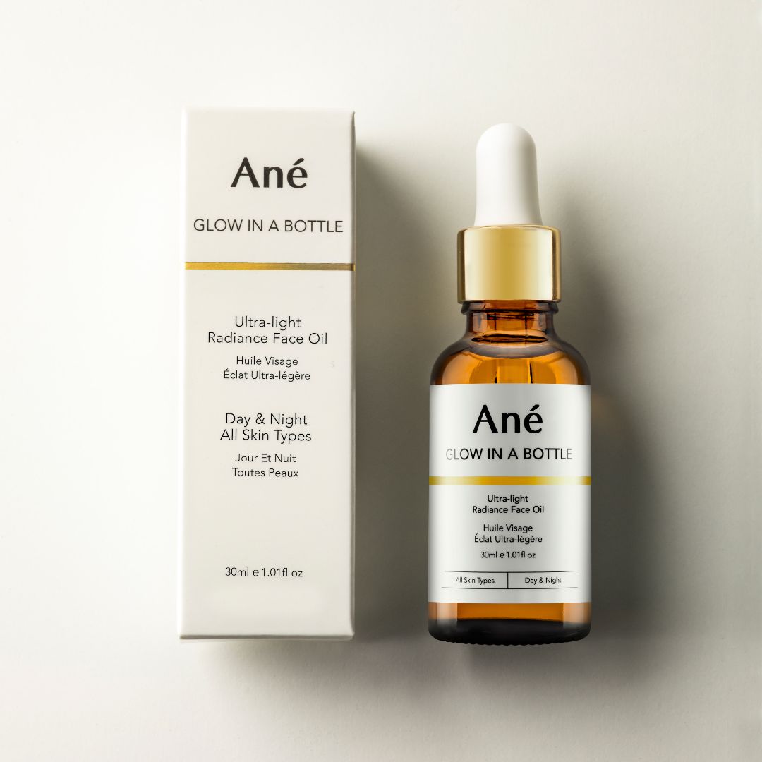 Ané Glow in a Bottle face oil with packaging